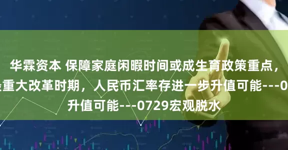华霖资本 保障家庭闲暇时间或成生育政策重点，当前是越南最重大改革时期，人民币汇率存进一步升值可能---0729宏观脱水